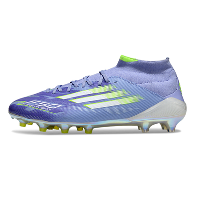 Chuteira Campo Adidas F50 Cano Médio FG Roxa e Azul