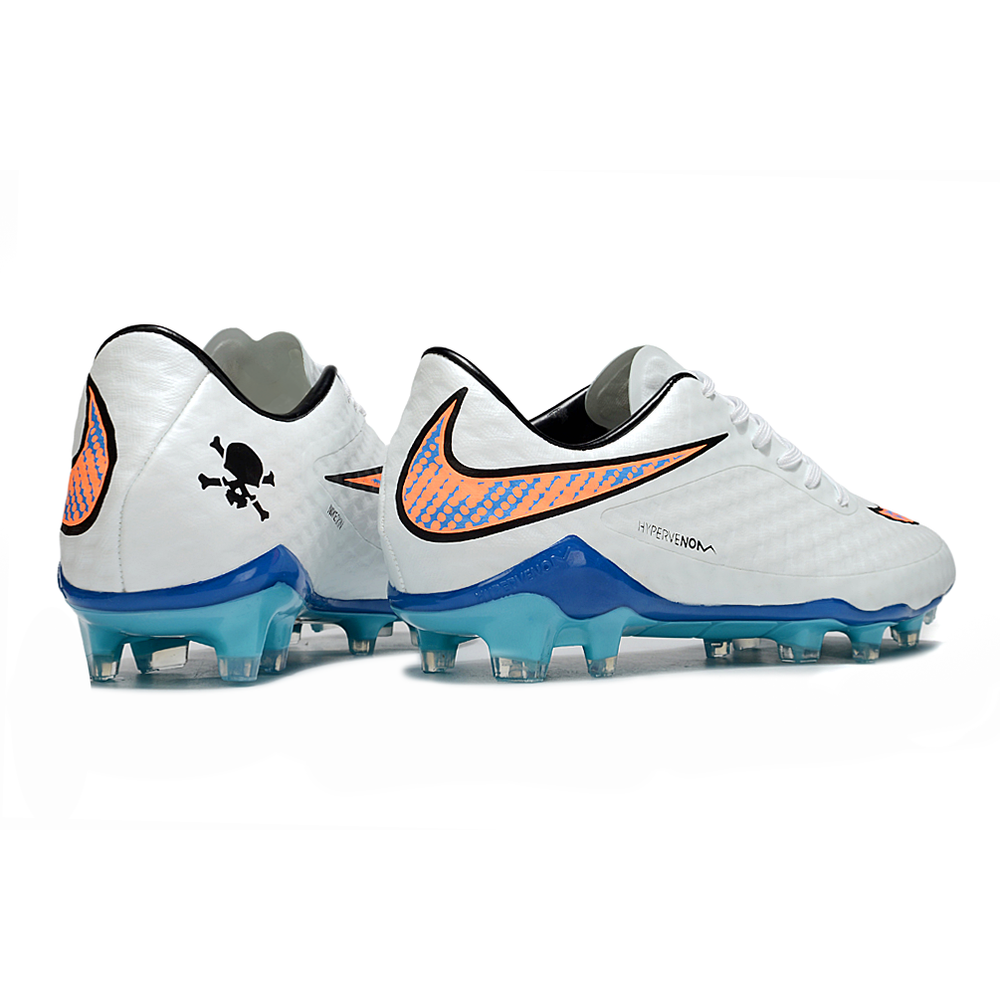 Chuteira Campo Nike Retrô Hypervenom Phantom I FG Branco e Azul