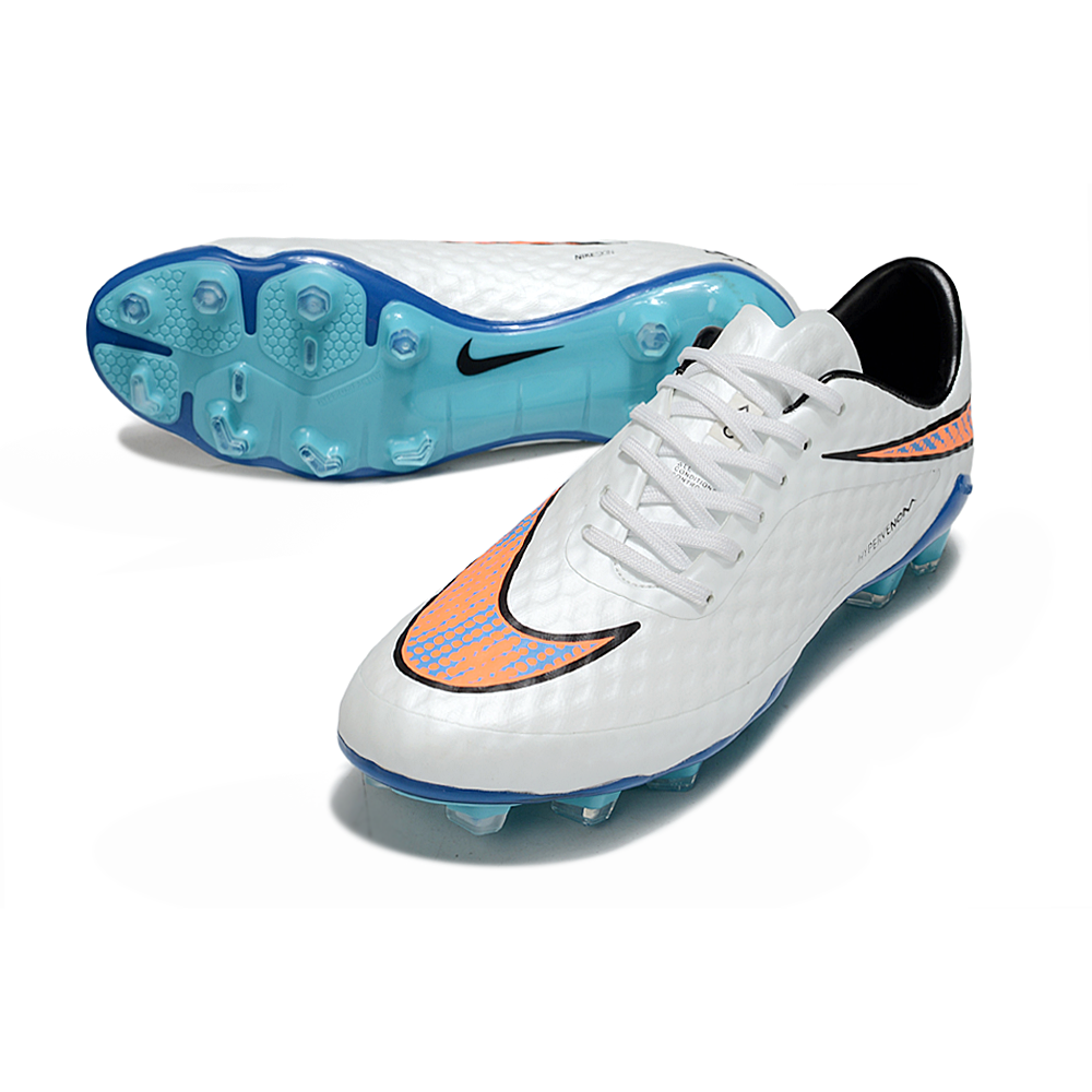 Chuteira Campo Nike Retrô Hypervenom Phantom I FG Branco e Azul