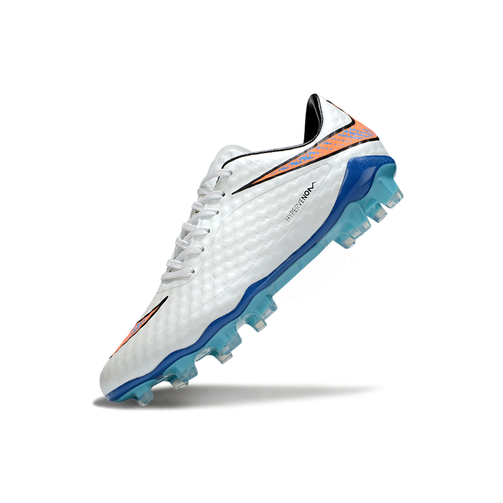 Chuteira Campo Nike Retrô Hypervenom Phantom I FG Branco e Azul