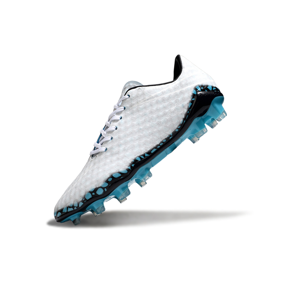 Chuteira Campo Nike Retrô Hypervenom Phantom I FG Transform Hydra Branco e Azul