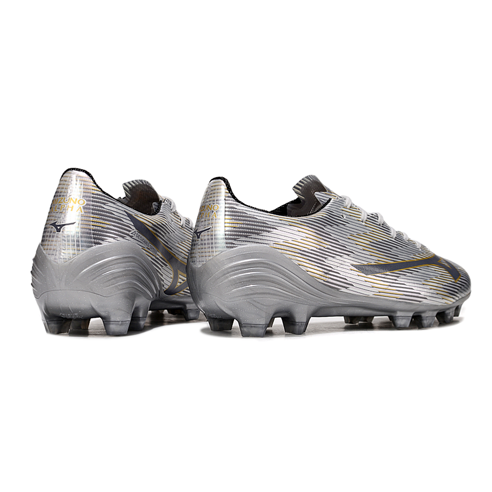 Chuteira Campo Mizuno Alpha II FG ''Platinum'' Prata