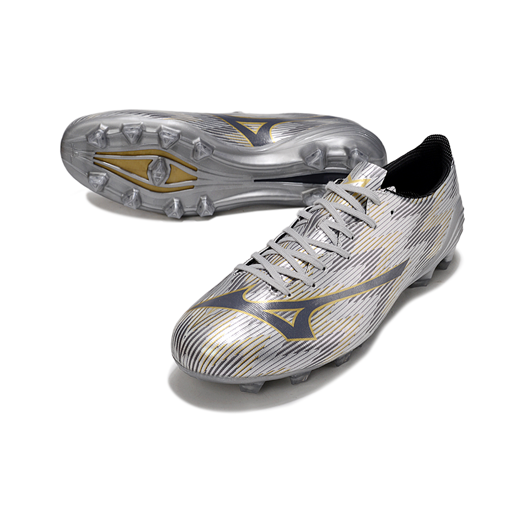 Chuteira Campo Mizuno Alpha II FG ''Platinum'' Prata