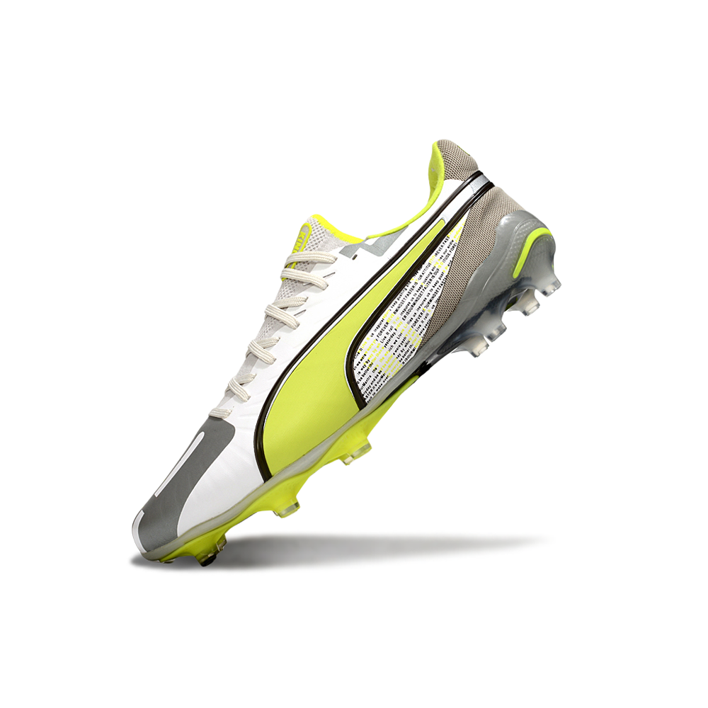 Chuteira Campo Puma King Ultimate FG ''Forever'' Prata e Amarelo