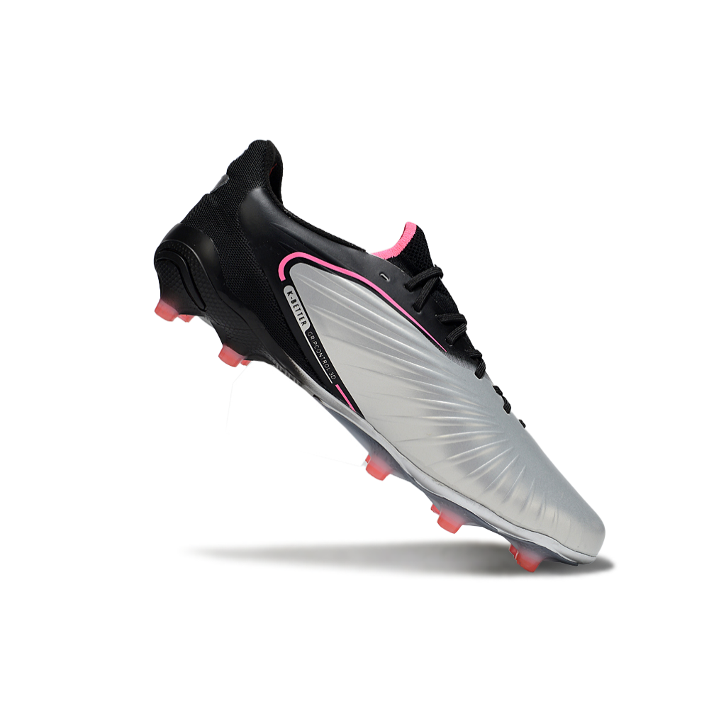 Chuteira Campo Puma King Ultimate FG Audacity Prata, Preto e Rosa