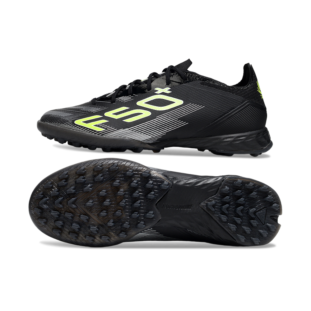 Chuteira Society Adidas F50 TF ''Electric Stealth'' Preto e Verde