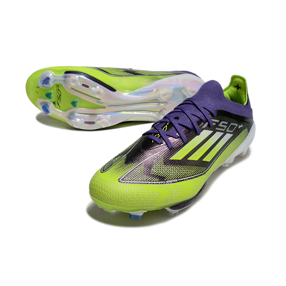 Chuteira Campo Adidas F50+ FG Roxo, Verde e Branco