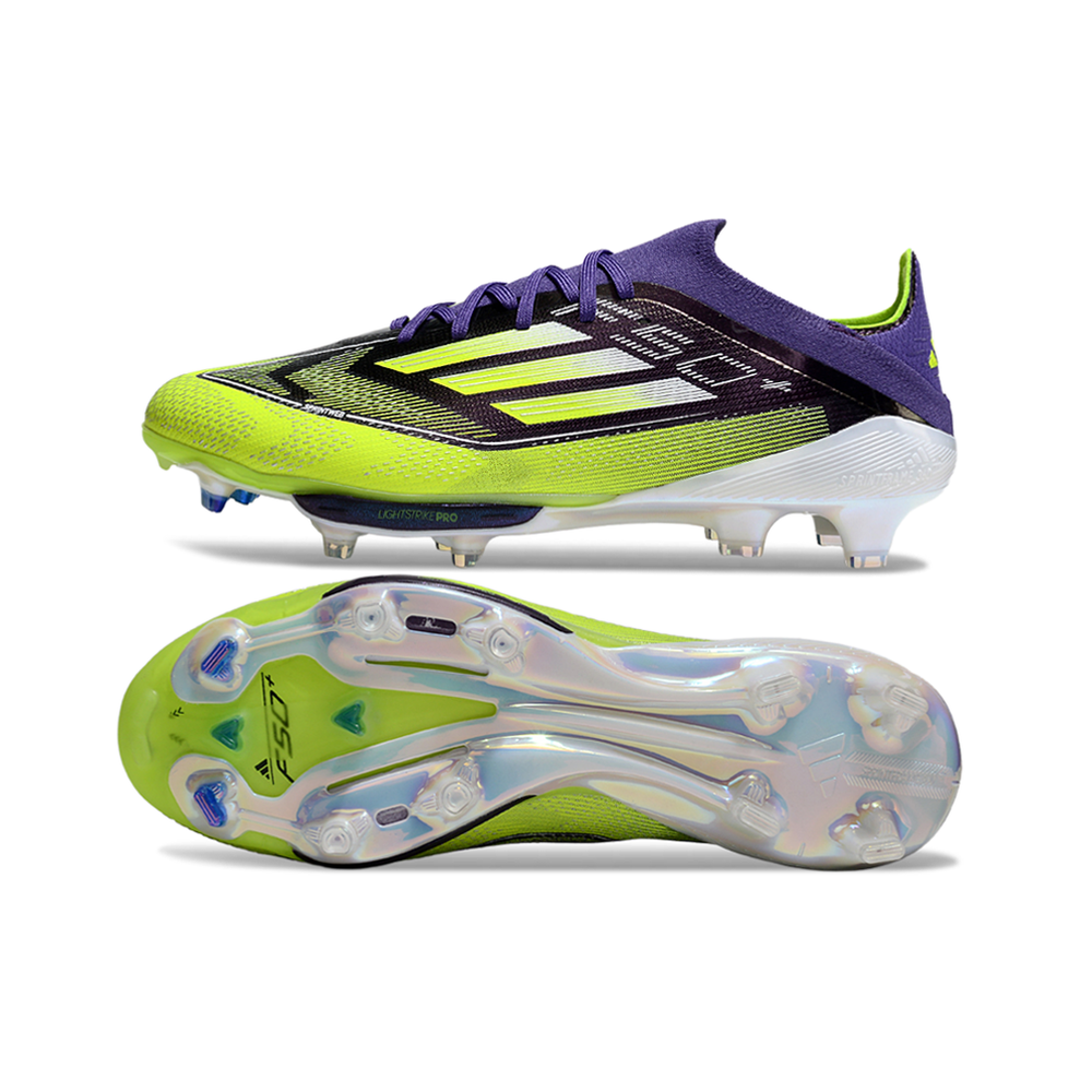 Chuteira Campo Adidas F50+ FG Roxo, Verde e Branco