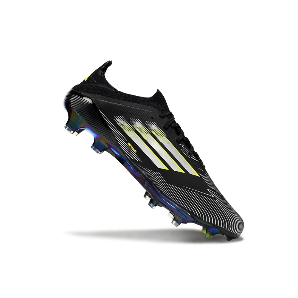 Chuteira Campo Adidas F50+ FG Preto e Amarelo