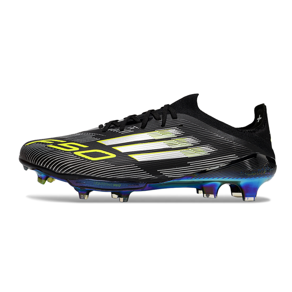 Chuteira Campo Adidas F50+ FG Preto e Amarelo