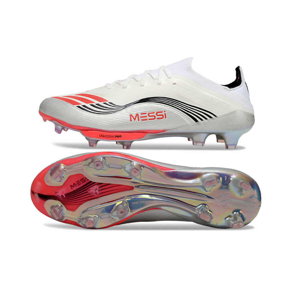 Chuteira Campo Adidas F50+ FG ''Prestig10'' Branco, Cinza e Laranja