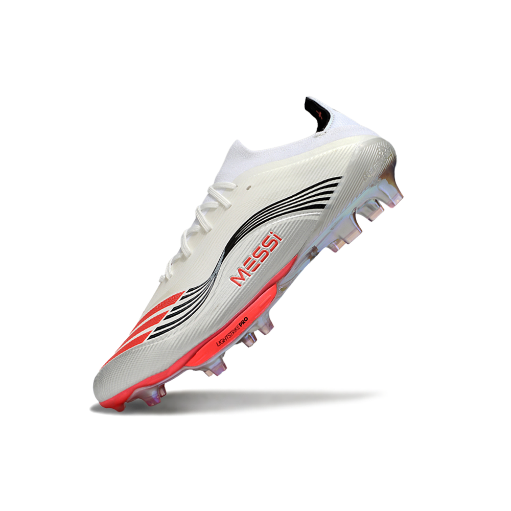 Chuteira Campo Adidas F50+ FG ''Prestig10'' Branco, Cinza e Laranja