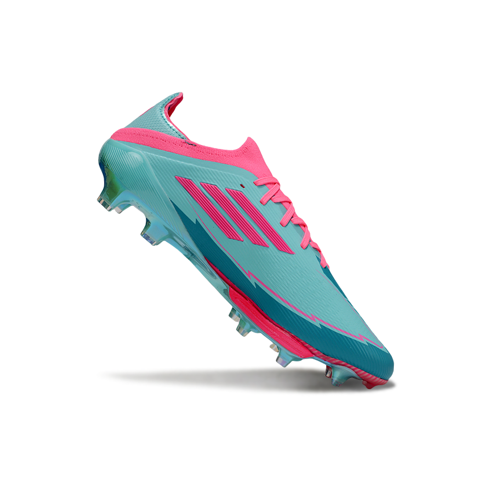 Chuteira Campo Adidas F50+ FG ''La Vida Tropical'' Azul e Rosa
