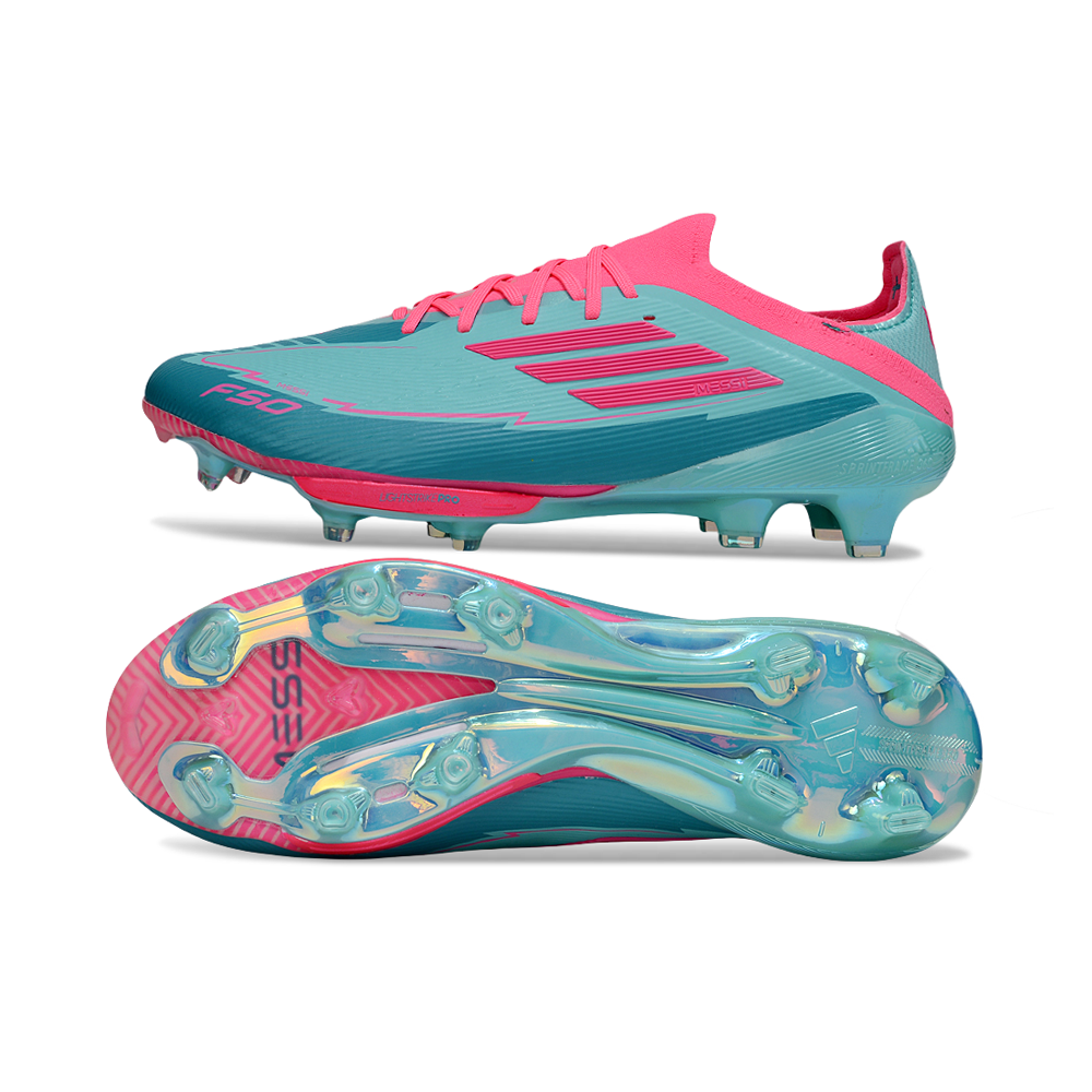 Chuteira Campo Adidas F50+ FG ''La Vida Tropical'' Azul e Rosa