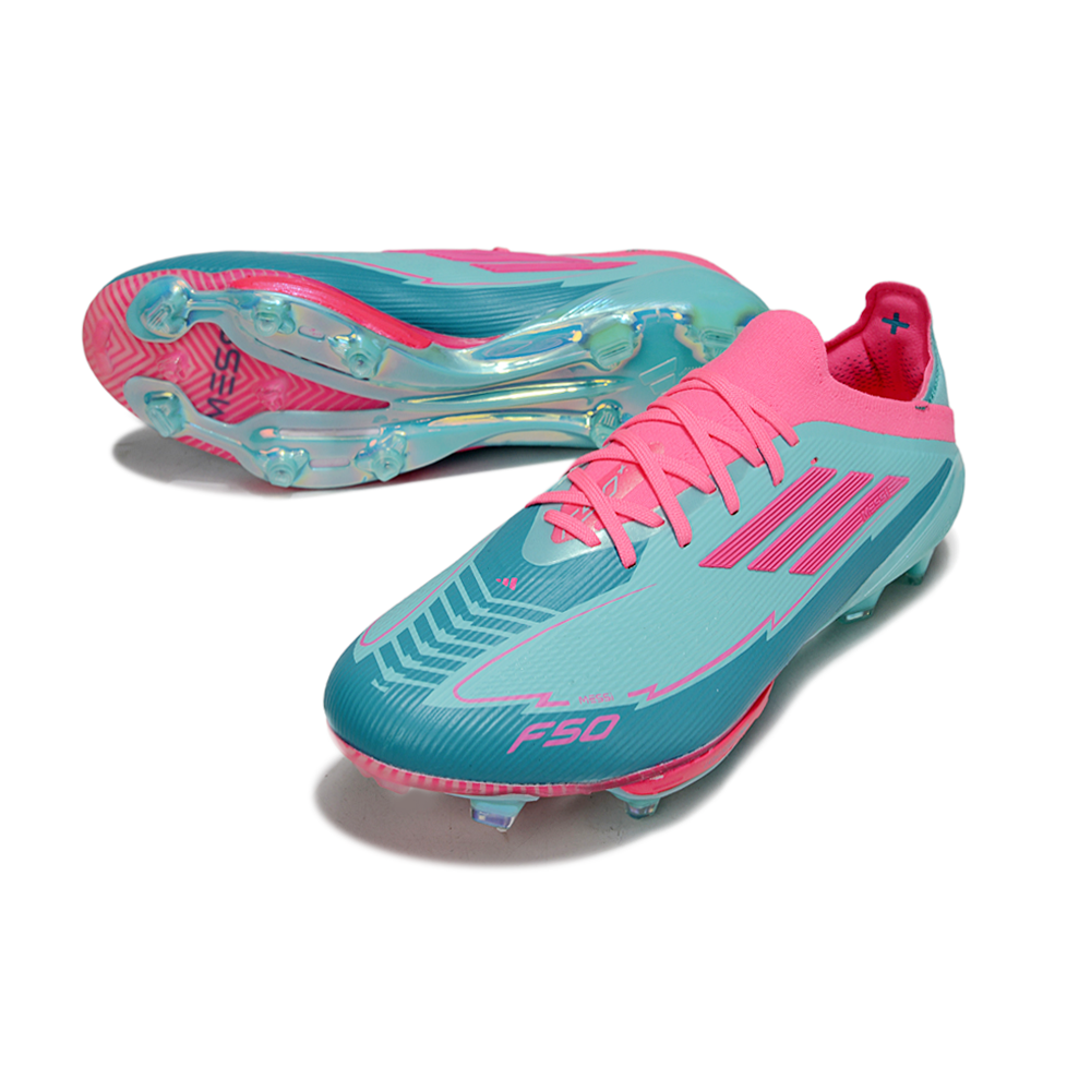 Chuteira Campo Adidas F50+ FG ''La Vida Tropical'' Azul e Rosa