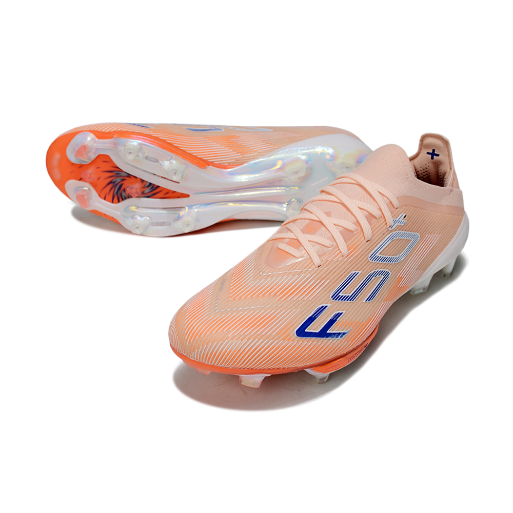 Chuteira Campo Adidas F50+ FG Branco e Laranja
