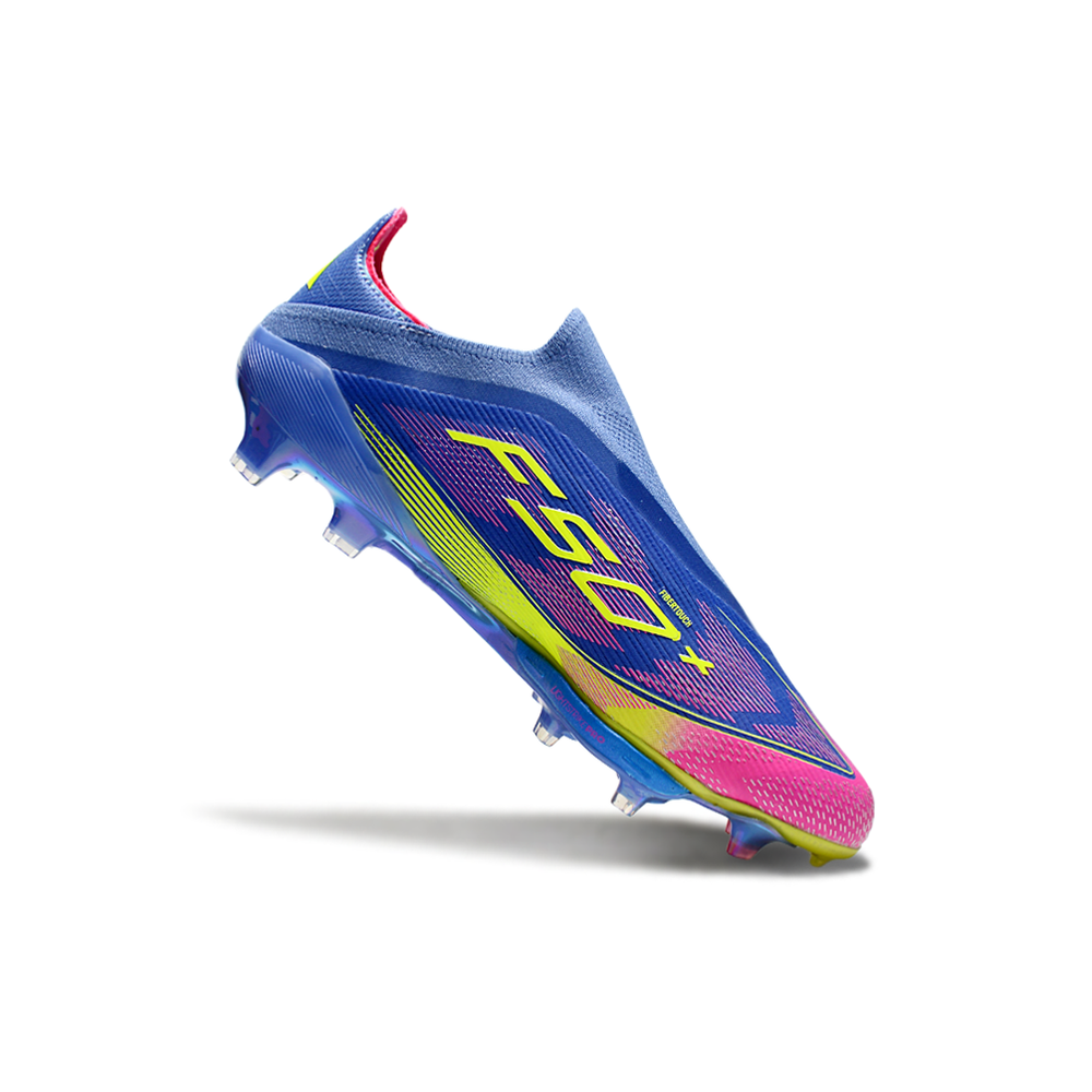 Chuteira Campo Adidas F50+ LL FG  Azul, Verde e Rosa