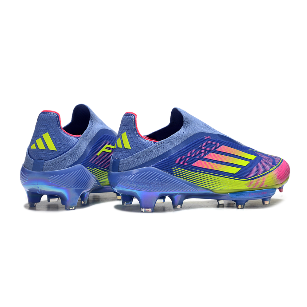 Chuteira Campo Adidas F50+ LL FG  Azul, Verde e Rosa