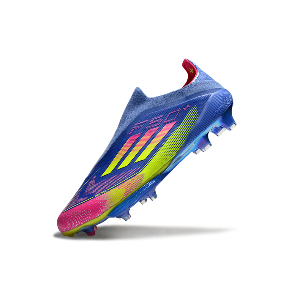 Chuteira Campo Adidas F50+ LL FG  Azul, Verde e Rosa