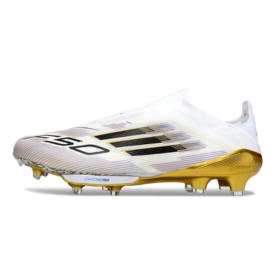 Chuteira Campo Adidas F50+ LL FG Branco e Dourado