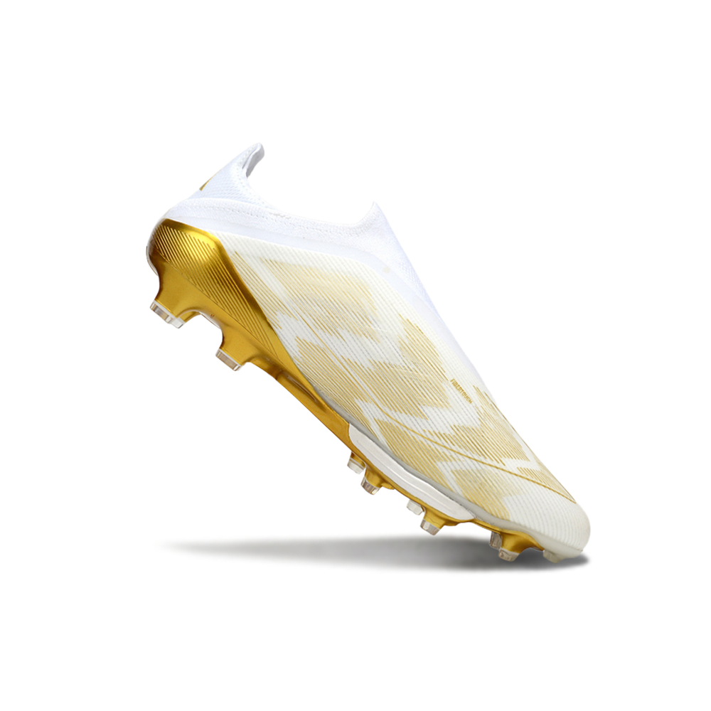 Chuteira Campo Adidas F50+ LL FG Branco e Dourado