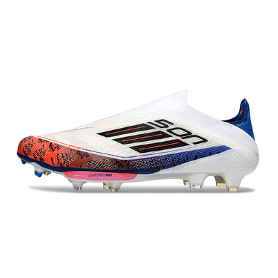 Chuteira Campo Adidas F50+ LL FG Branco, Azul e Laranja