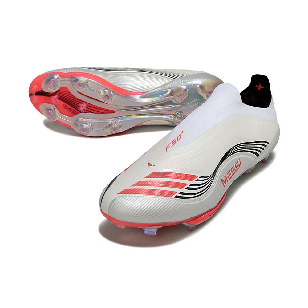 Chuteira Campo Adidas F50+ LL FG ''Prestig10'' Branco, Cinza e Rosa