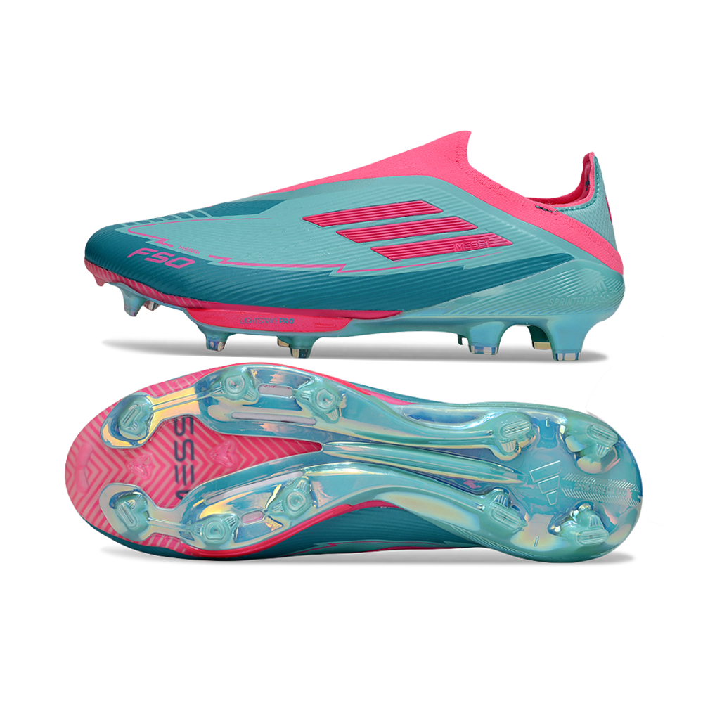 Chuteira Campo Adidas F50+ LL FG ''La Vida Tropical'' Azul e Rosa