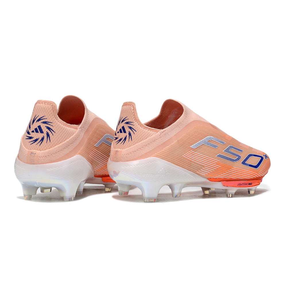 Chuteira Campo Adidas F50+ LL FG Branco e Laranja