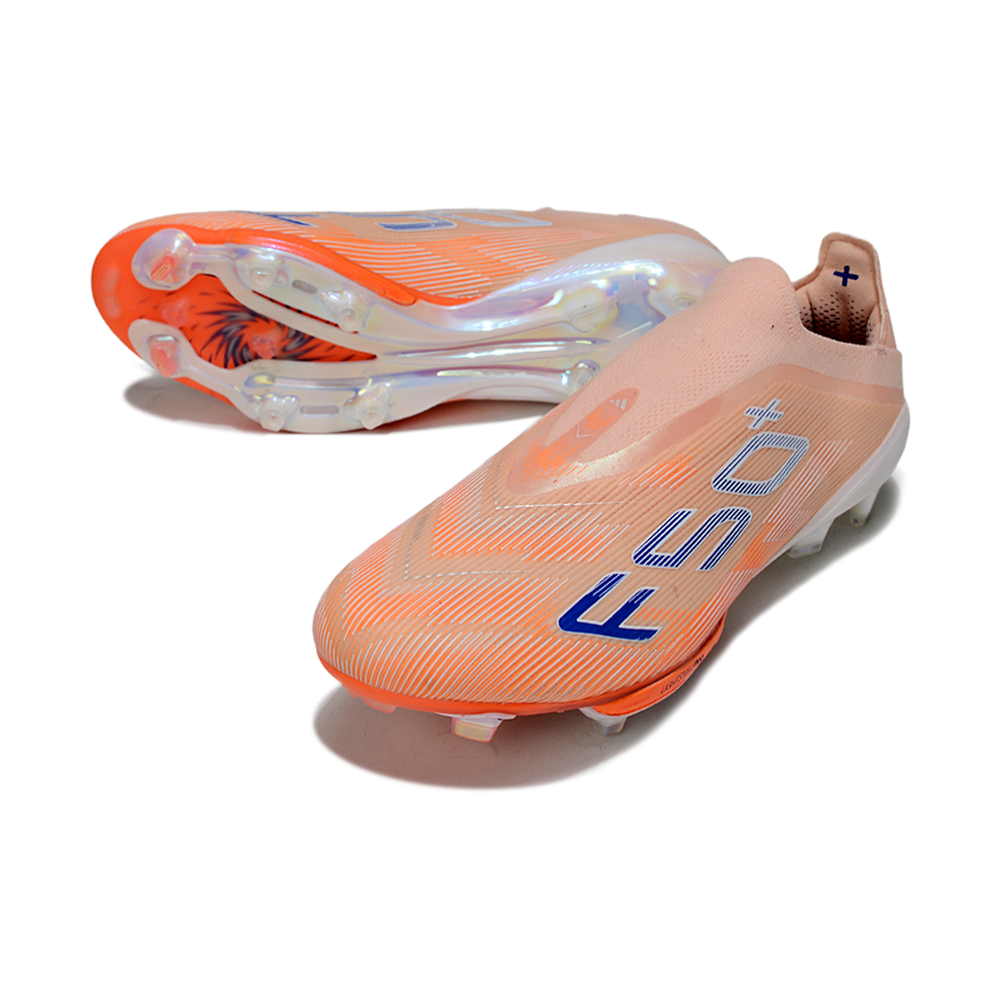 Chuteira Campo Adidas F50+ LL FG Branco e Laranja