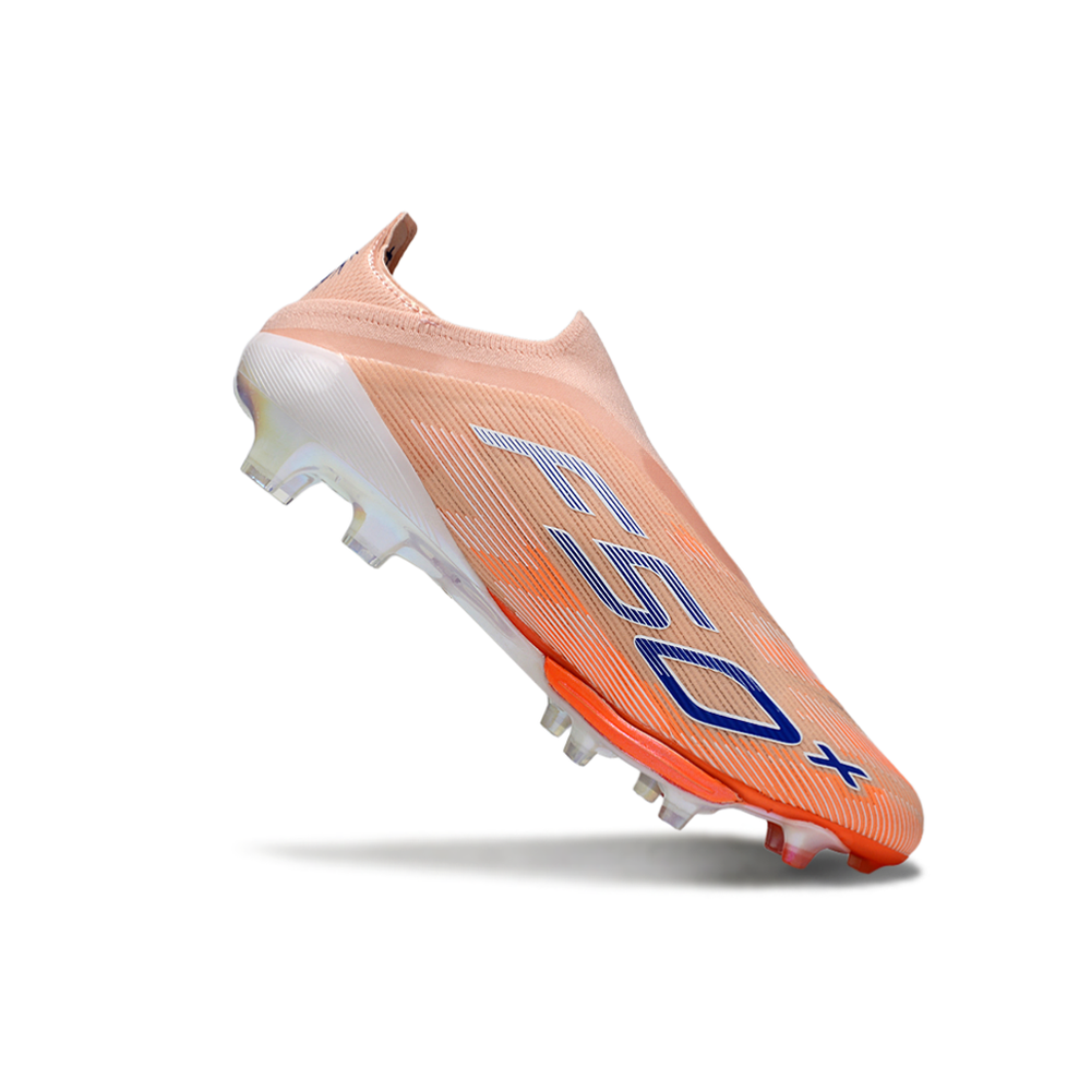 Chuteira Campo Adidas F50+ LL FG Branco e Laranja