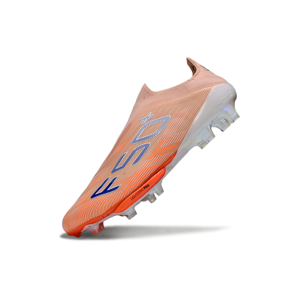 Chuteira Campo Adidas F50+ LL FG Branco e Laranja