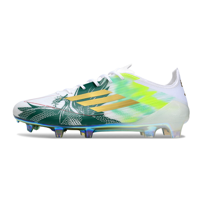 Chuteira Campo Adidas F50 FG Branco e Verde