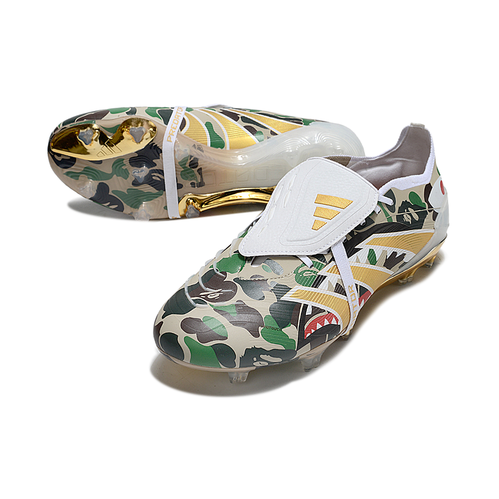 Chuteira Campo Adidas Predator FT 30 Elite FG Dourado, Verde, Preto, Branco e Vermelho