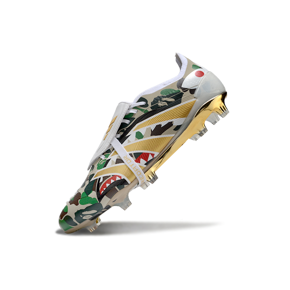 Chuteira Campo Adidas Predator FT 30 Elite FG Dourado, Verde, Preto, Branco e Vermelho