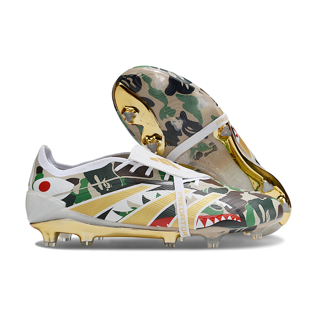 Chuteira Campo Adidas Predator FT 30 Elite FG Dourado, Verde, Preto, Branco e Vermelho