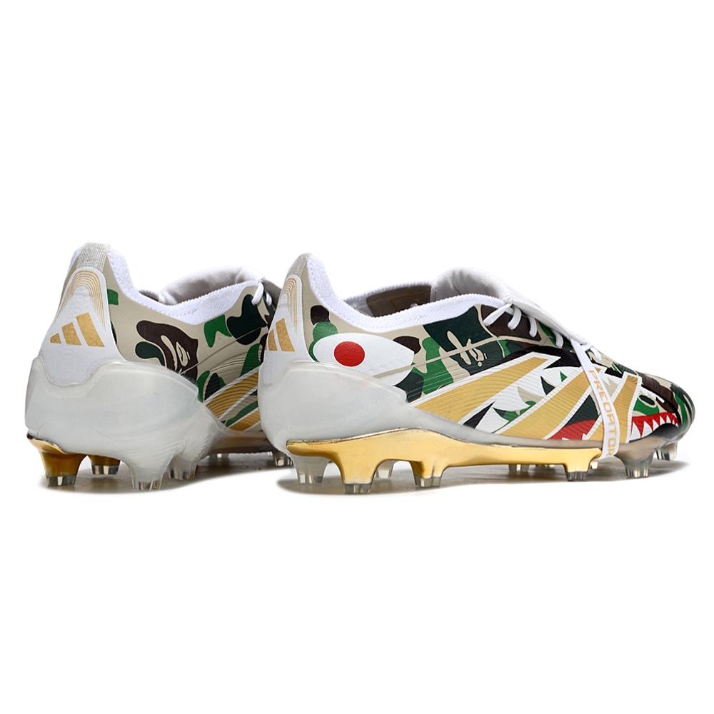 Chuteira Campo Adidas Predator FT 30 Elite FG Dourado, Verde, Preto, Branco e Vermelho