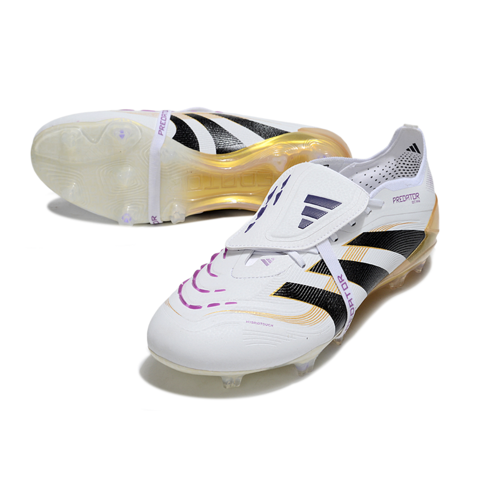 Chuteira Campo Adidas Predator FT 30 Elite FG Branco, Preto e Dourado