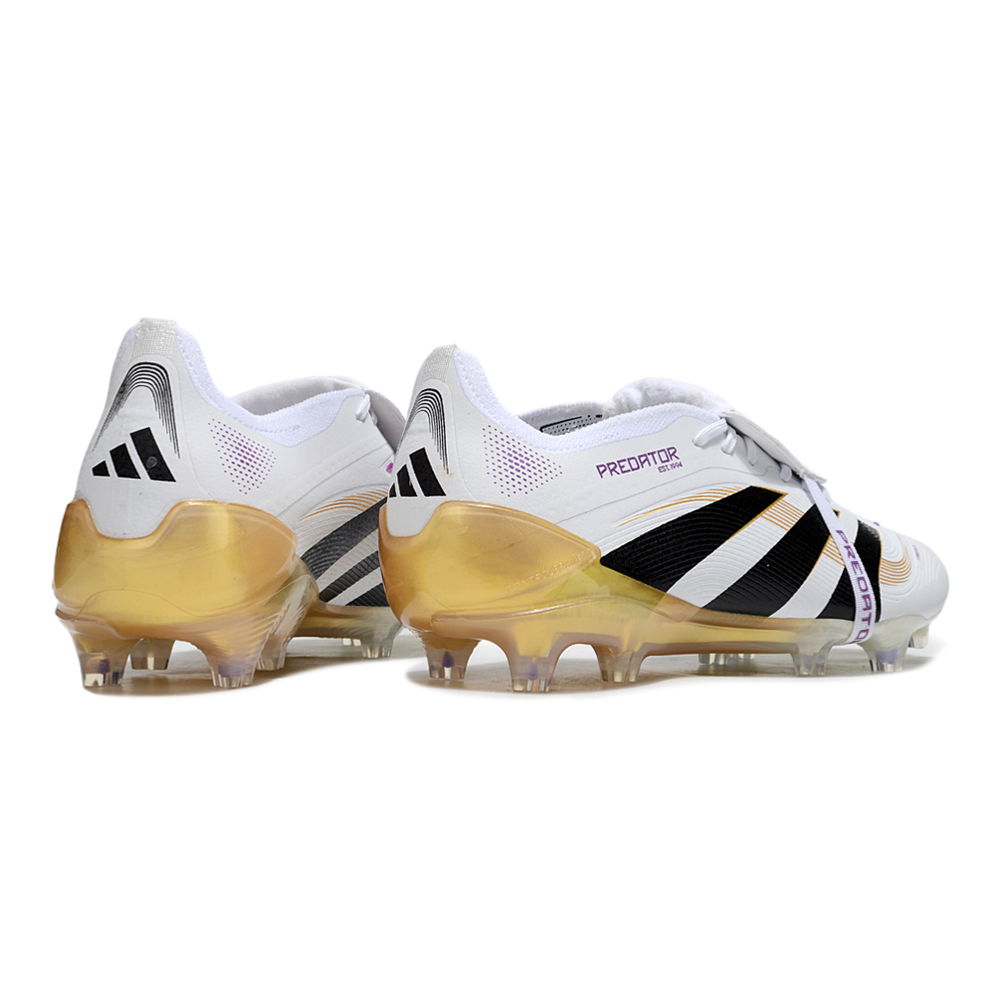Chuteira Campo Adidas Predator FT 30 Elite FG Branco, Preto e Dourado