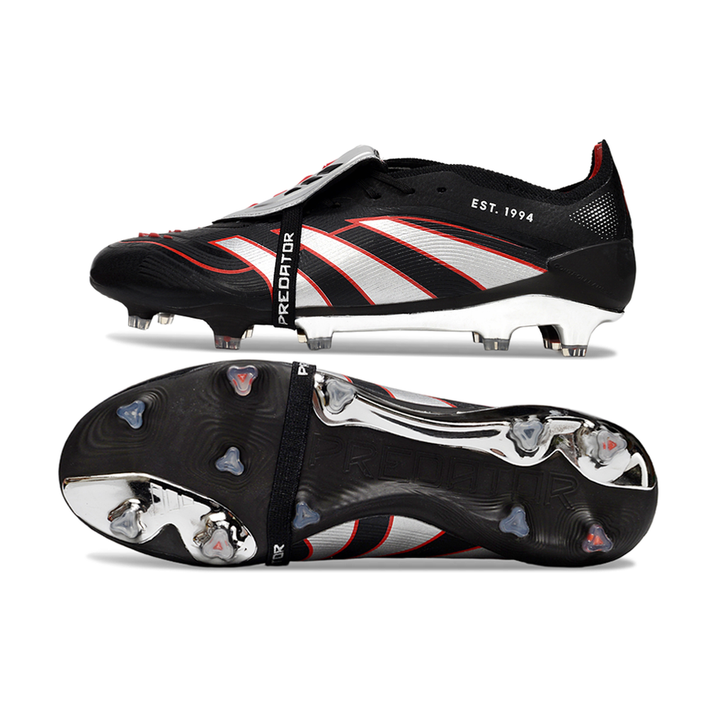 Chuteira Campo Adidas Predator FT 30 Elite FG Preto, Branco e Vermelho