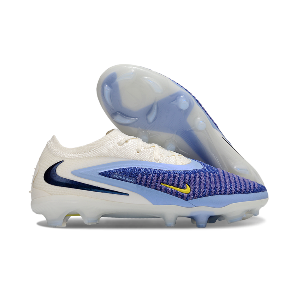 Chuteira Campo Nike Phantom GX 3 Elite FG ''Fear Nothing'' Branco, Azul e Amarelo