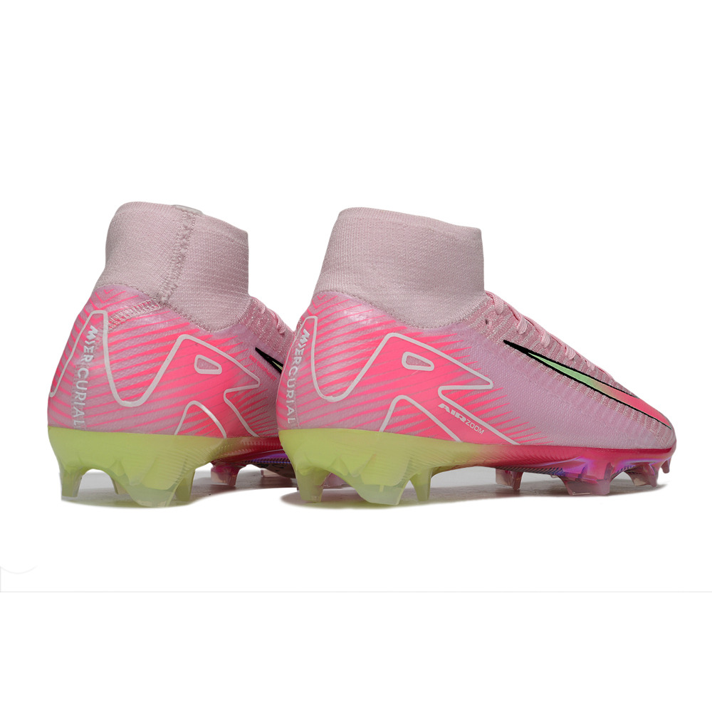 Chuteira Campo Nike Air Zoom Mercurial Superfly 10 Elite FG Rosa e Verde