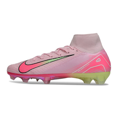 Chuteira Campo Nike Air Zoom Mercurial Superfly 10 Elite FG Rosa e Verde