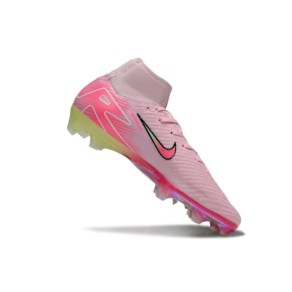 Chuteira Campo Nike Air Zoom Mercurial Superfly 10 Elite FG Rosa e Verde