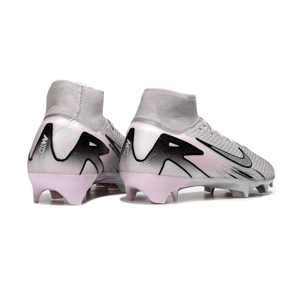 Chuteira Campo Nike Air Zoom Mercurial Superfly 10 Elite FG Prata e Rosa