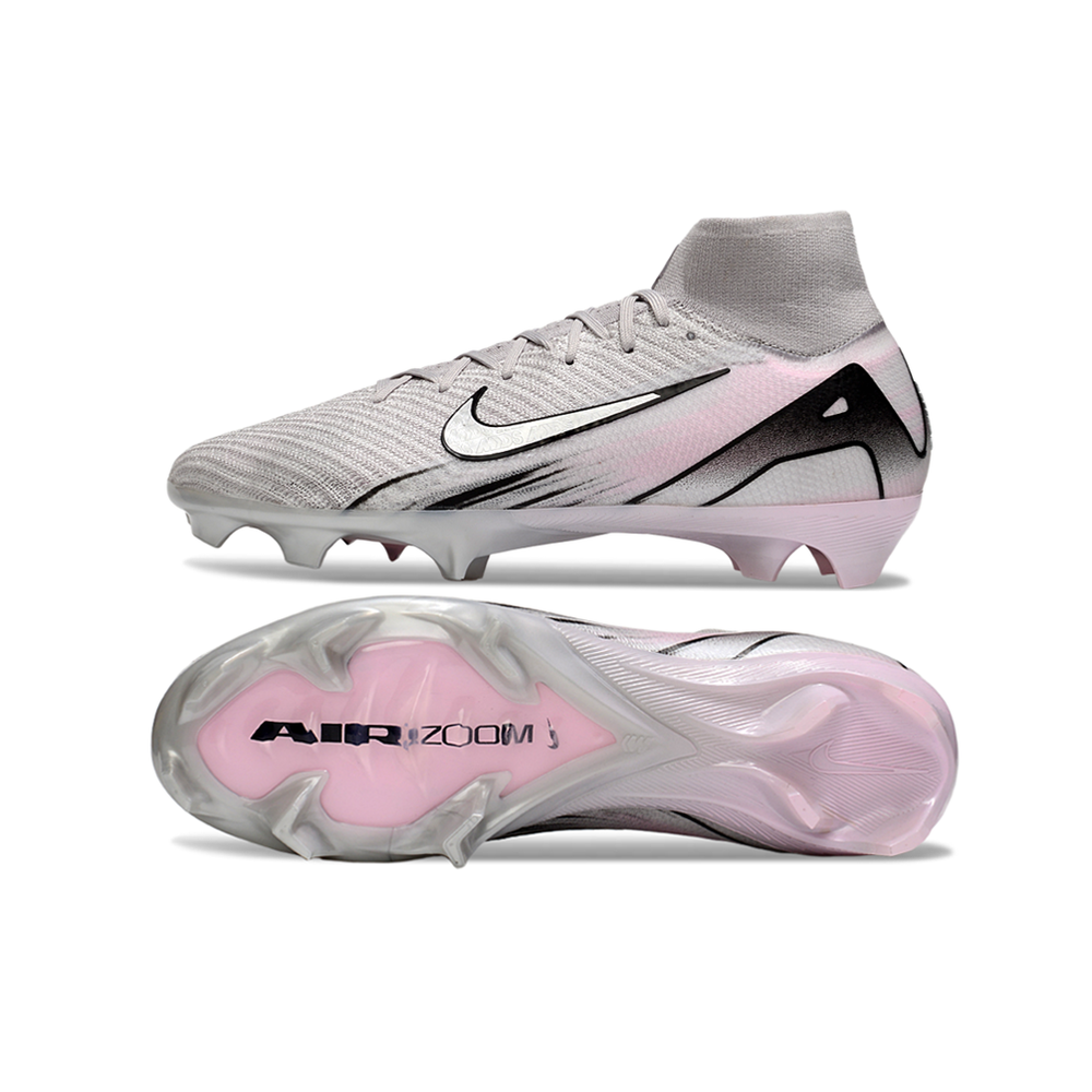 Chuteira Campo Nike Air Zoom Mercurial Superfly 10 Elite FG Prata e Rosa