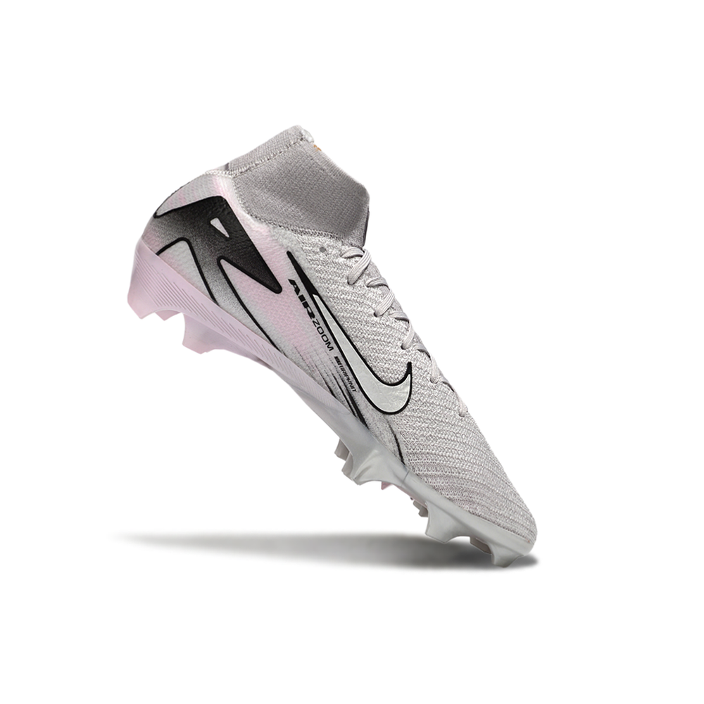 Chuteira Campo Nike Air Zoom Mercurial Superfly 10 Elite FG Prata e Rosa