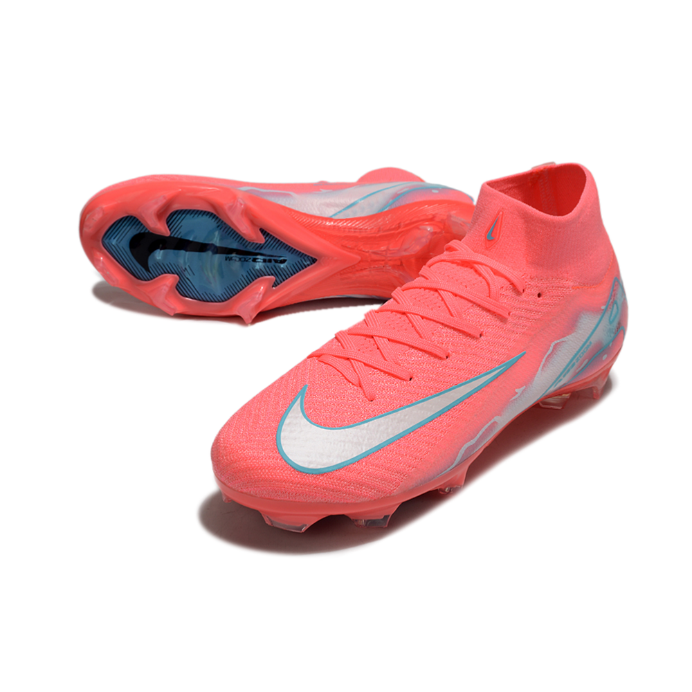 Chuteira Campo Nike Air Zoom Mercurial Superfly 10 Elite FG Rosa e Azul