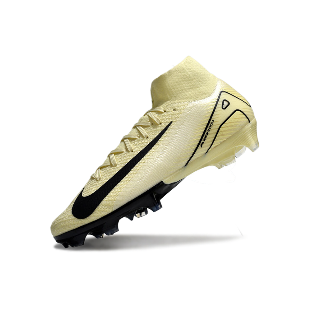 Chuteira Campo Nike Air Zoom Mercurial Superfly 10 Elite FG Bege e Preto