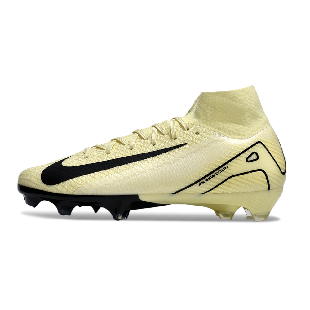 Chuteira Campo Nike Air Zoom Mercurial Superfly 10 Elite FG Bege e Preto